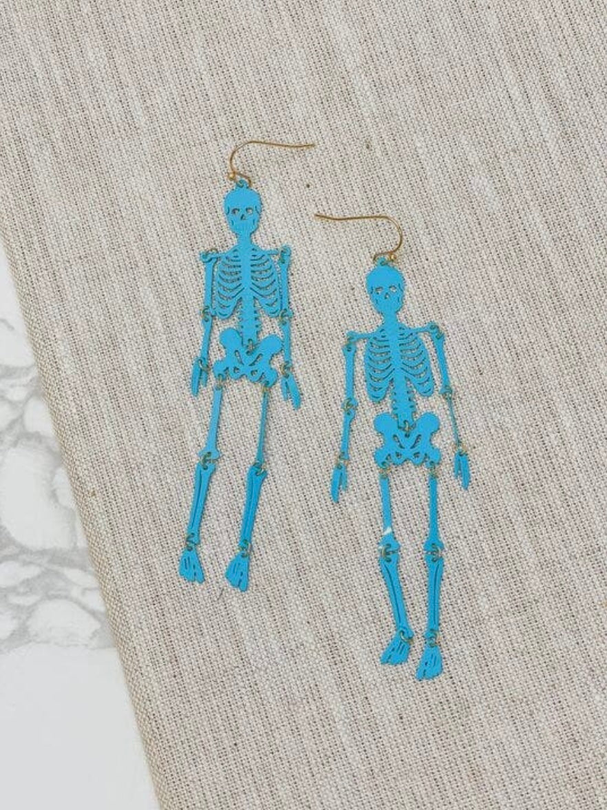 Skeleton filigree dangle earrings