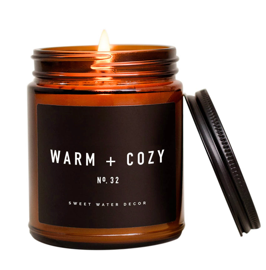 Warm and Cozy Soy Candle - Amber Jar Candle