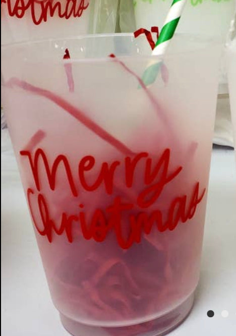 Merry Christmas cup set - Red