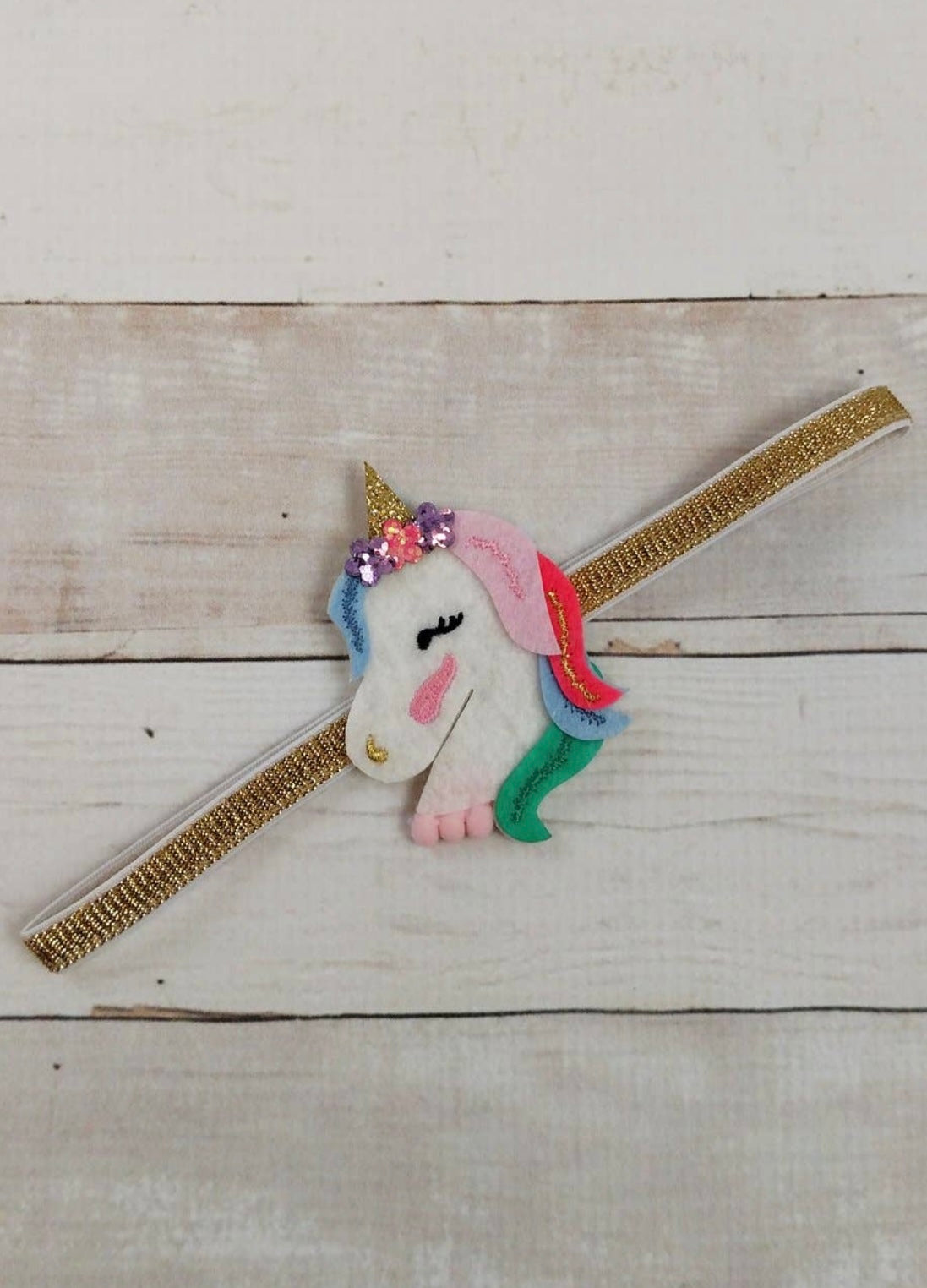 Rainbow Unicorn Glitter Headband