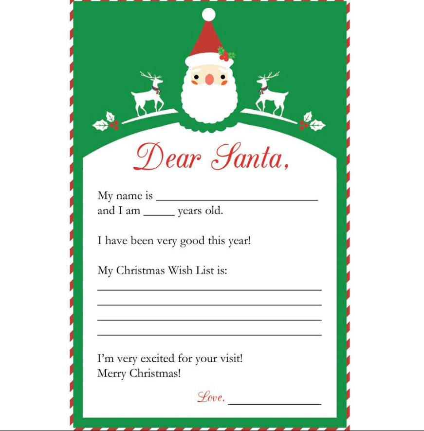 Dear Santa Fill in the Blank Flat Notecards