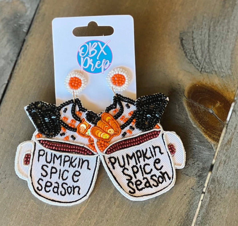 Pumpkin Spice Season Dangle Earrings