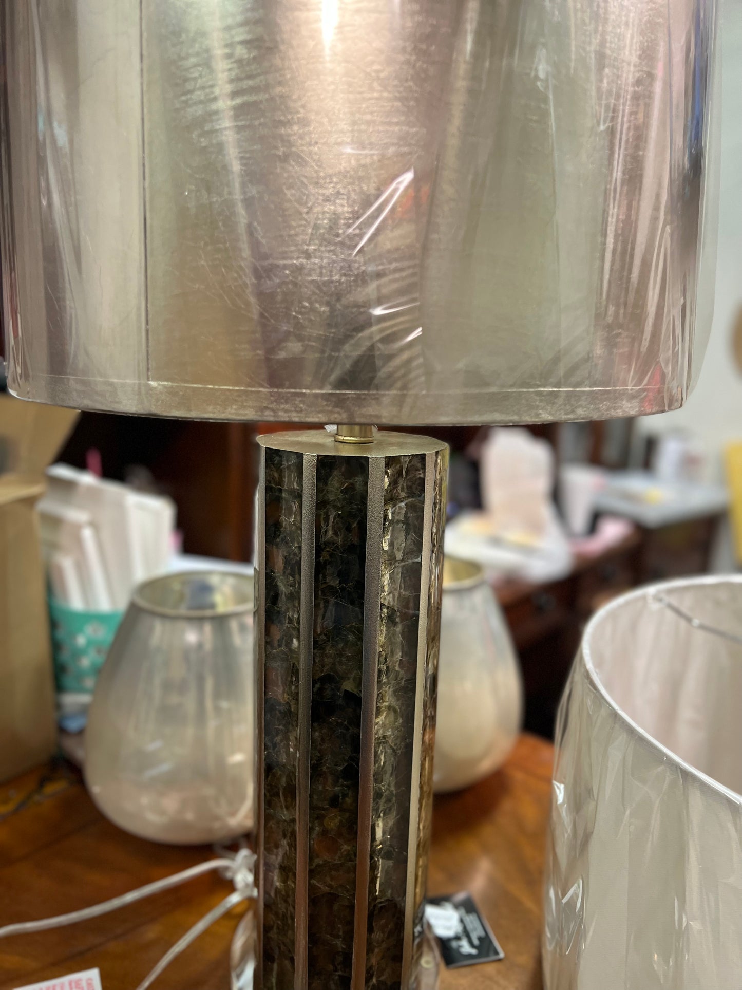 Silver shade lamp