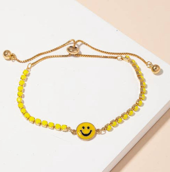 Smiley face Bead Adjustable Bracelet