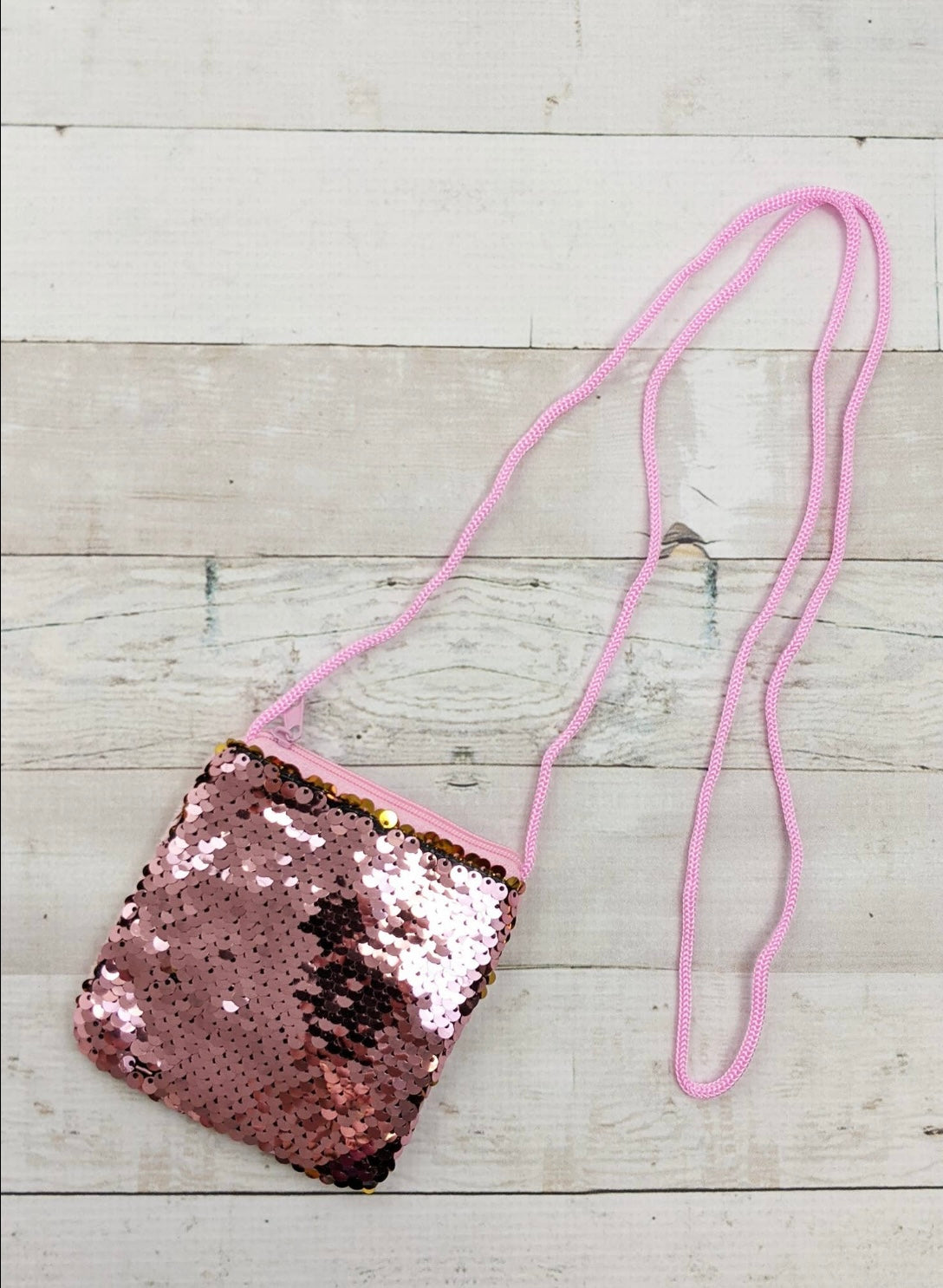 Pink and Gold Sequin Coin Purse