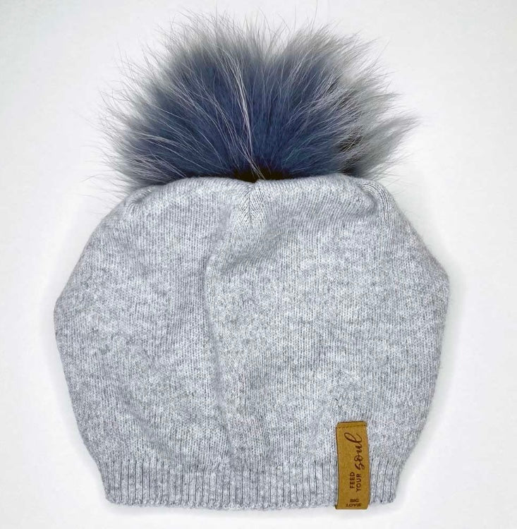 Super Soft Slouch Hat with Real Fur